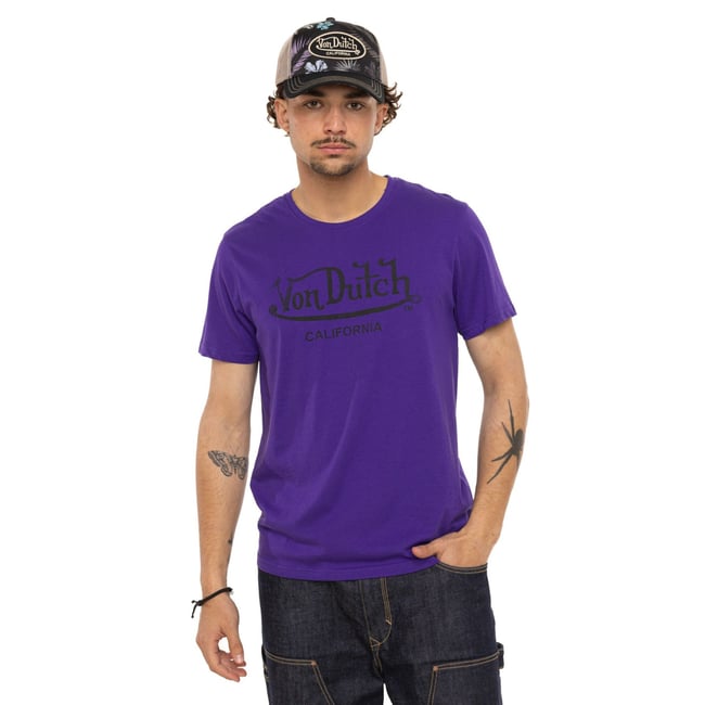 Tee Shirt coton First mauve/noir <span itemprop=
