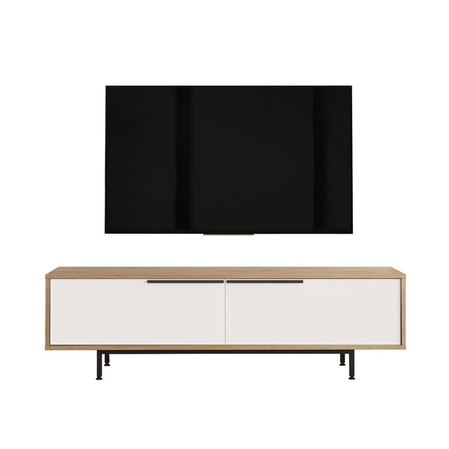 Meuble TV 2 abattants NAYA Couleur bois clair <span itemprop=