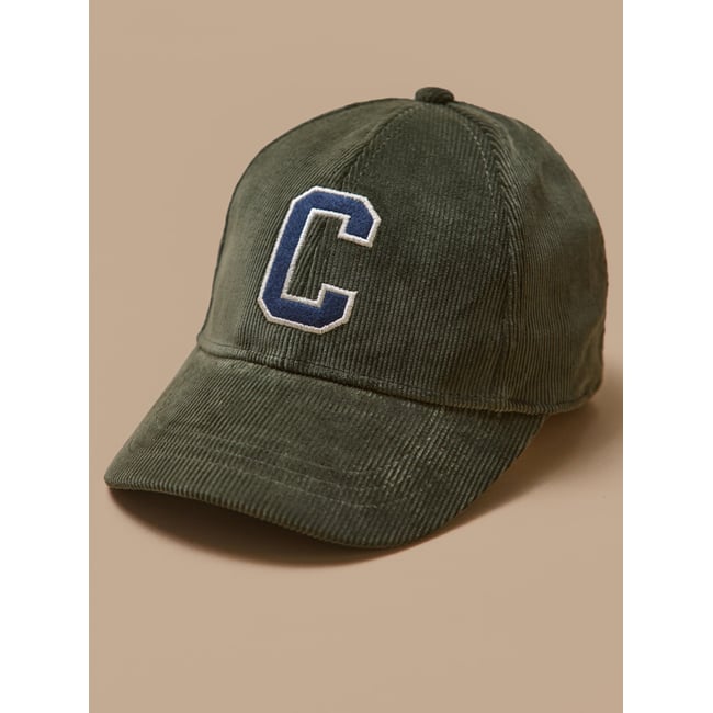 Casquette en velours  et enfant kaki <span itemprop=