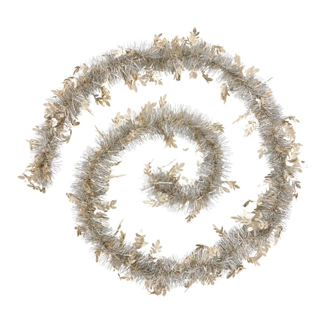 Guirlande de Noël scintillante embossée feuilles or 70 x 6 x 2,7 m Couleur dore <span itemprop=