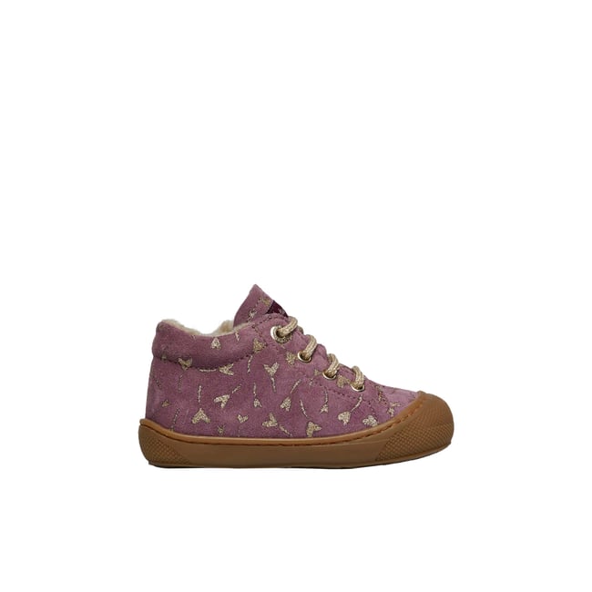 Chaussures premiers pas en suède avec cœurs pailletés COCOON - NATURINO