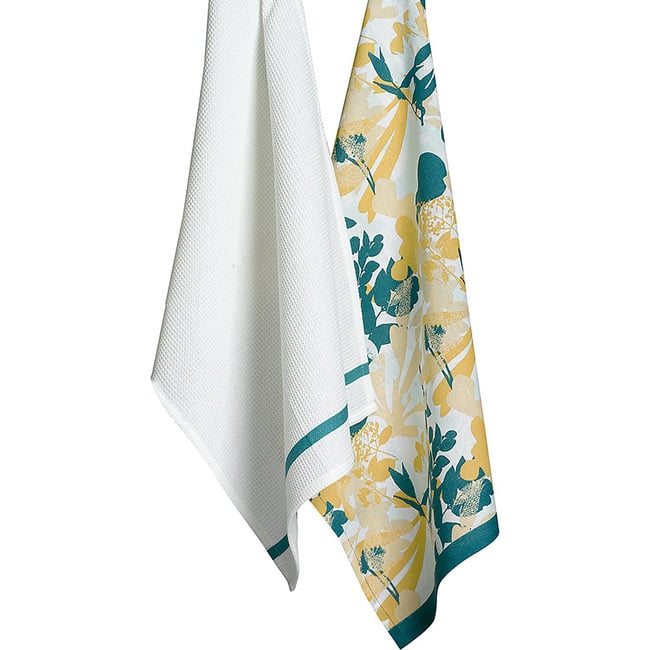Torchons 100% coton multicolore <span itemprop=