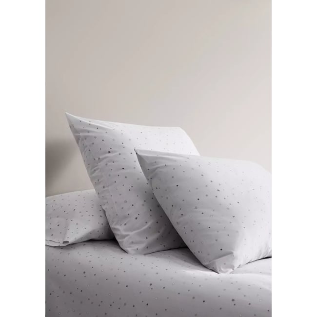 Taie d’oreiller enfant percale étoiles 45x110 cm sable <span itemprop=