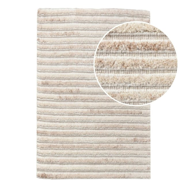Tapis d'entrée intérieur beige ivoire tufté FEZ Couleur ecru <span itemprop=