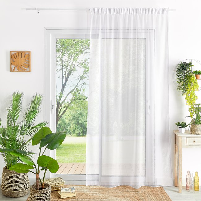 Voilage fantaisie Beluga blanc <span itemprop=