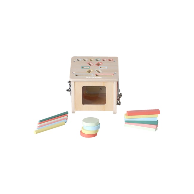 Jeu de tri formes et couleurs en bois FSC® beige <span itemprop=