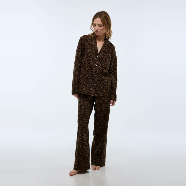 Pyjama imprimé léopard en coton BIO ours <span itemprop=