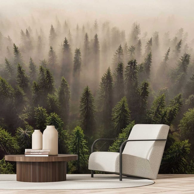Papier peint l'armée des sapins Couleur intissé <span itemprop=