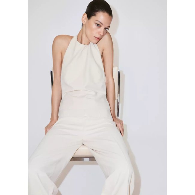 Combinaison halter combinée beige <span itemprop=