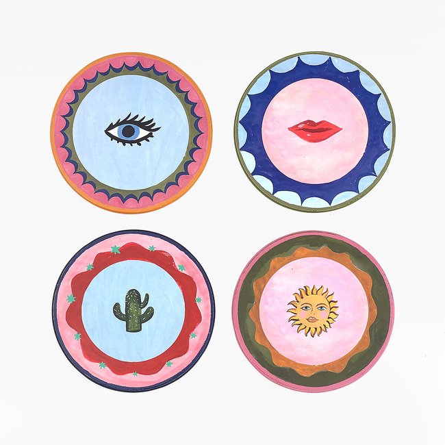 Set of 4 Electric Coast Icon Coasters, multi-coloured, ELEANOR BOWMER