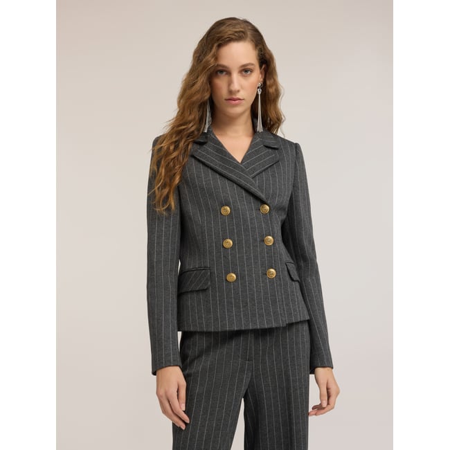 Veste à rayures gris <span itemprop=