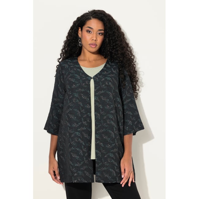 Veste en jersey, encolure en V noir <span itemprop=