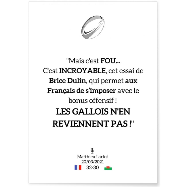 Affiche 'Les Gallois n'en reviennent pas !' Couleur blanc <span itemprop=