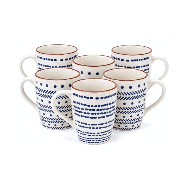 Lot de 6 mugs, SANTORIN Couleur bleu <span itemprop=