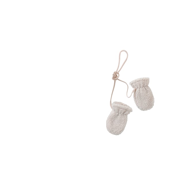 Ensemble bonnet, snood et moufles en sherpa écru <span itemprop=