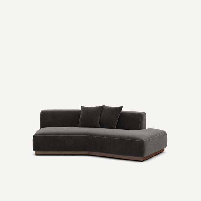 Demi-canapé droit en velours chenille, JACOPO - AM.PM