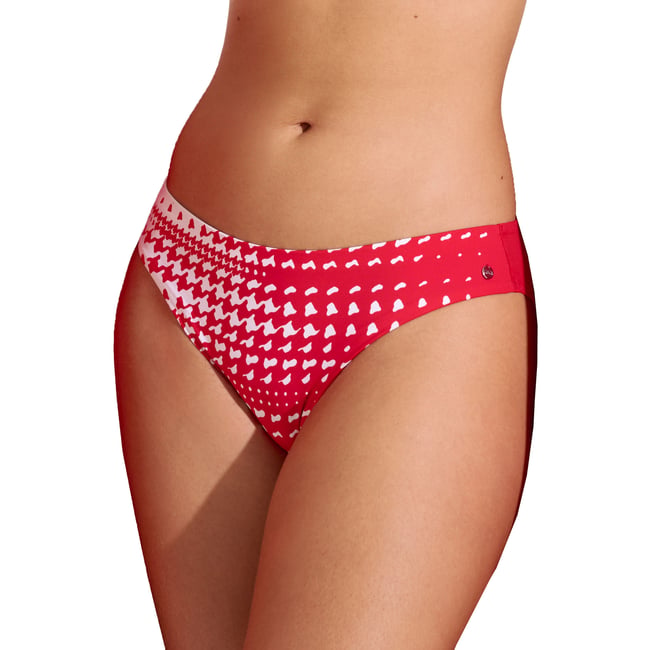 Bas maillot slip de bain à nouettes amovibles Quito rouge <span itemprop=