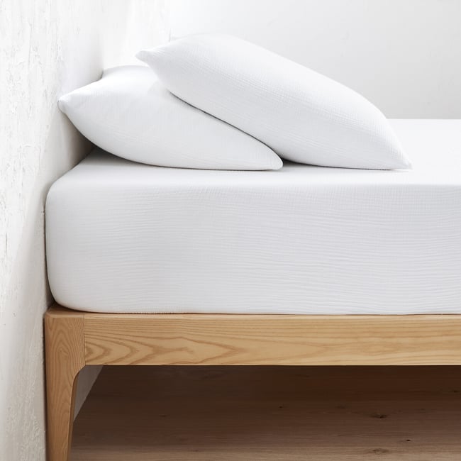 Drap-housse uni gaze de coton bonnet 30cm, Kumla - LA REDOUTE INTERIEURS