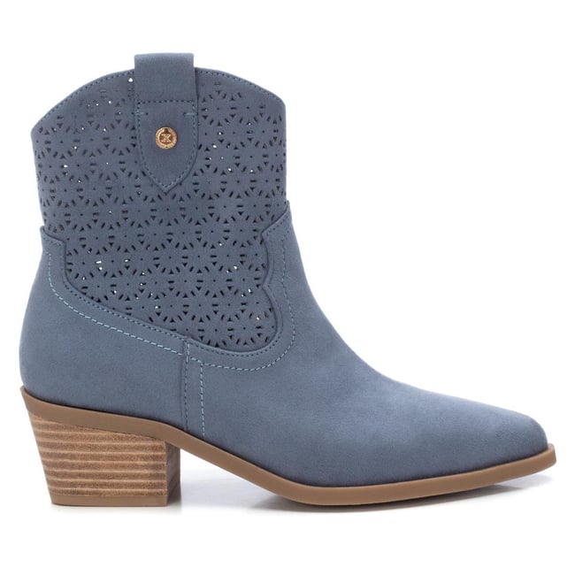 Bottine Talon Décontractée Fermeture éclair bleu jean <span itemprop=