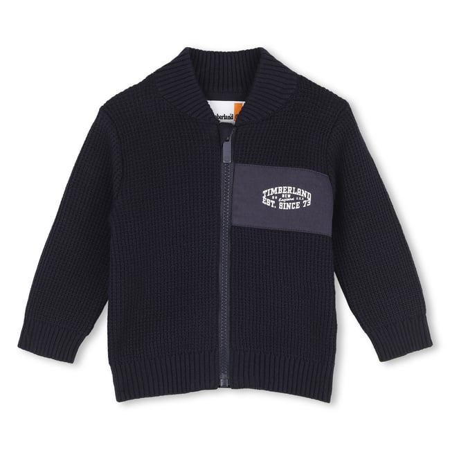 Cardigan en tricot bleu cargo <span itemprop=