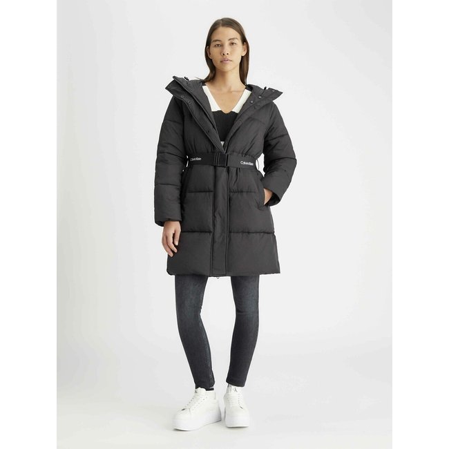 Hooded Padded Jacket with Zip Fastening, black, CALVIN KLEIN JEANS