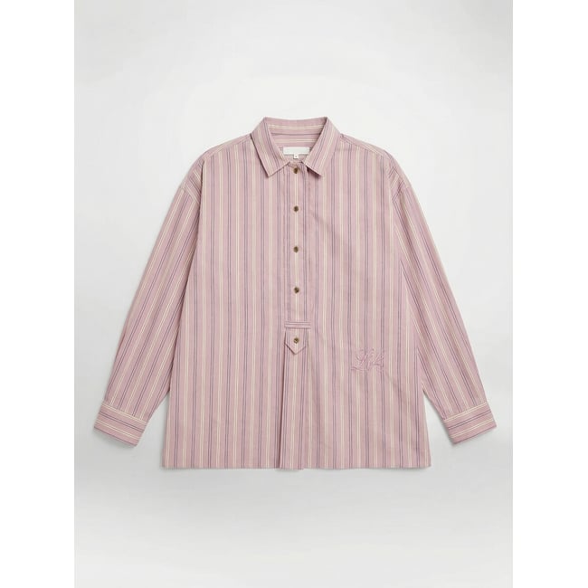 Camisa de rayas de manga larga, CHEF rosa  <span itemprop=