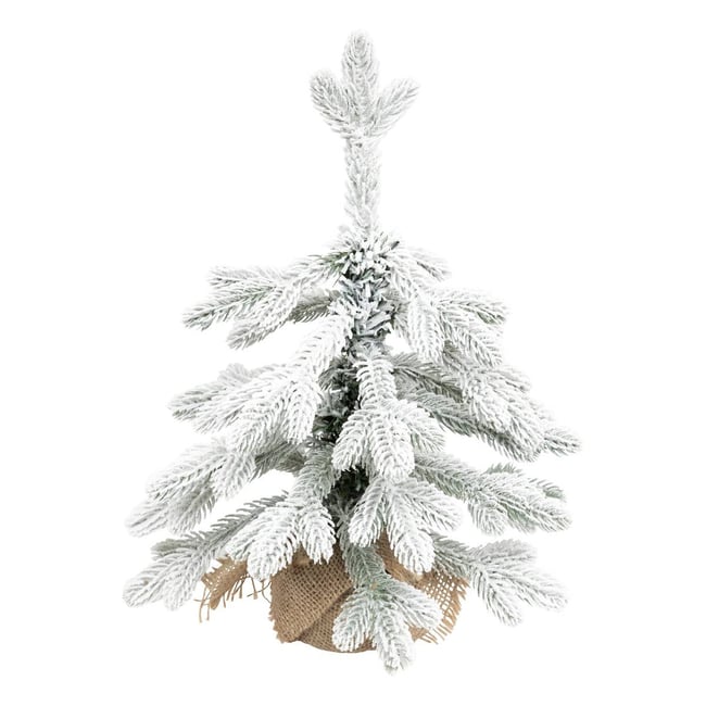 Sapin de table Mizza jute H40 cm Couleur blanc <span itemprop=