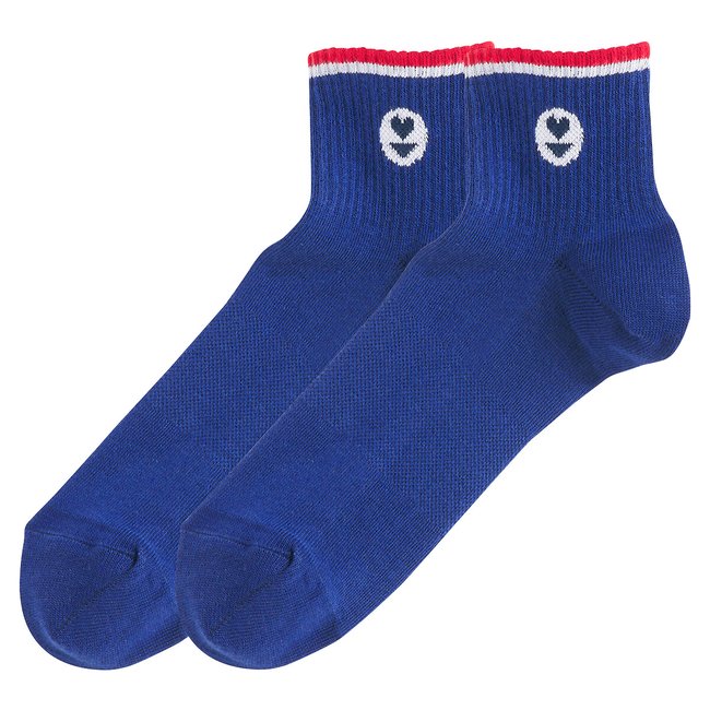 Chaussettes mi-montantes EQF bleu marine <span itemprop=