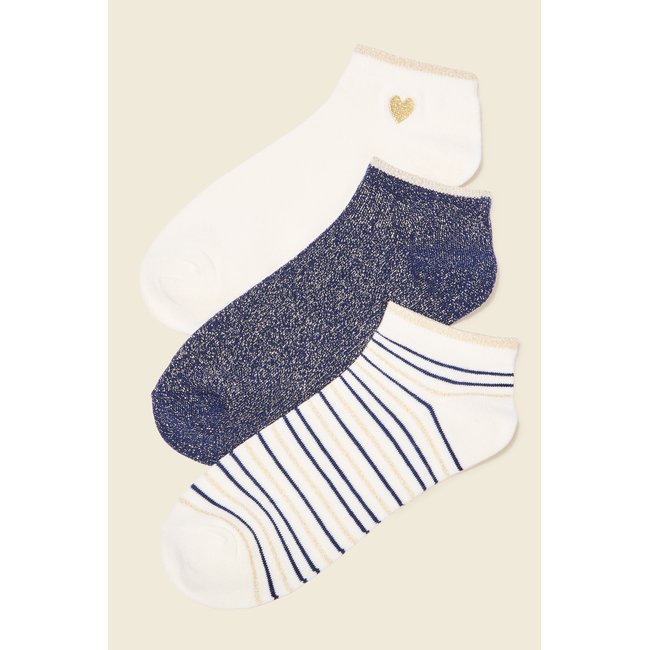 Lot 3 paires chaussettes bleu foncé <span itemprop=