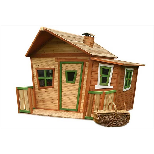 Grande cabane d'extérieur enfant en bois Lisa naturel <span itemprop=