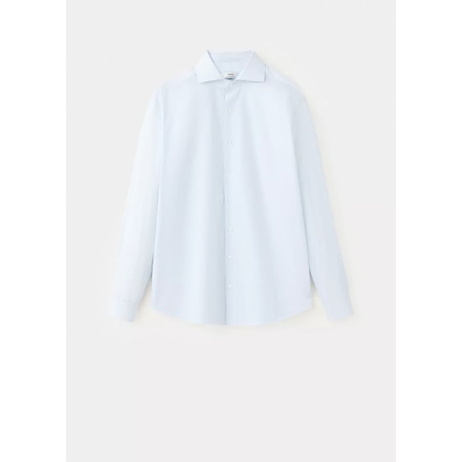 Chemise regular-fit 100 % coton rayures bleu <span itemprop=