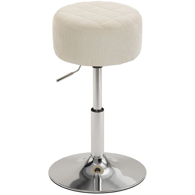 Tabouret de bar Chenille Crème Couleur crème, argent <span itemprop=