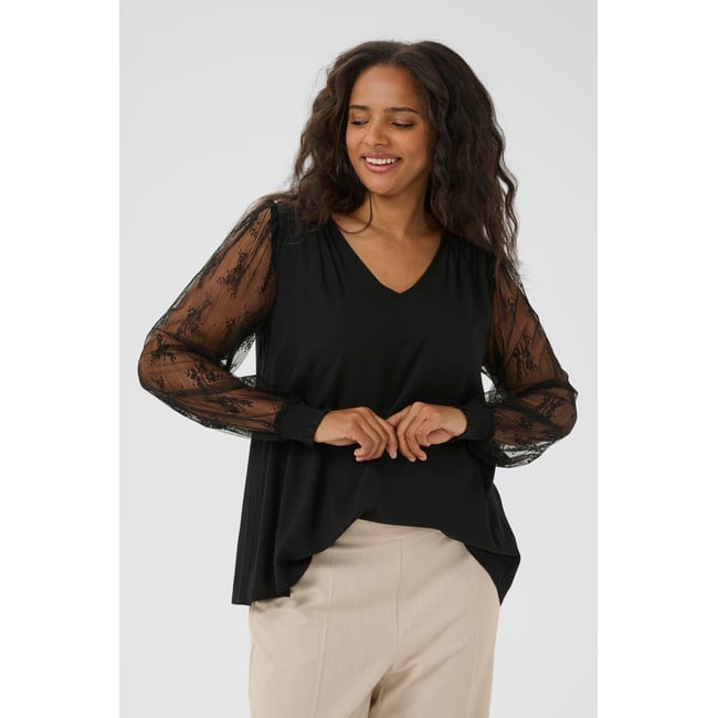 Blouse à manches longues noir black <span itemprop=