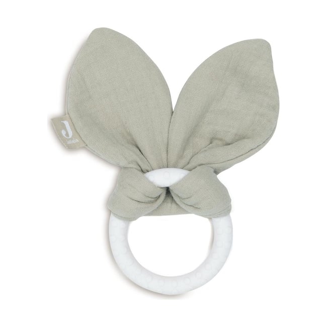 Anneau de dentition en silicone Bunny Ears vert, blanc <span itemprop=