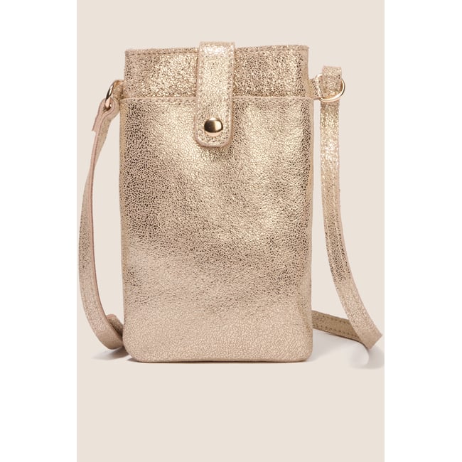 Pochette téléphone doublée couleur or <span itemprop=