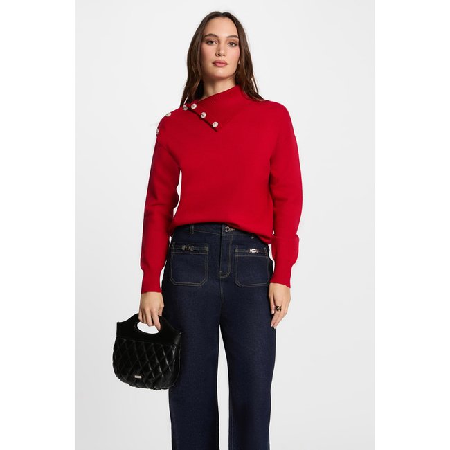 Pull col à revers et boutons - MORGAN