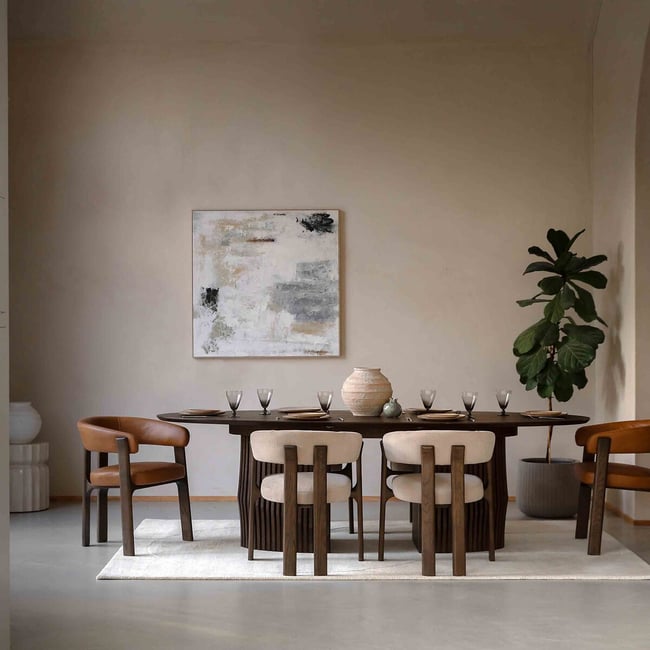 Owen Oval Extandable Oak Dining Table (Seats 8), dark oak wood, ÉDITÉ