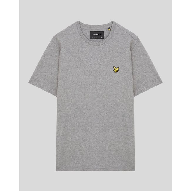 T-shirt en coton col rond gris moyen chiné <span itemprop=