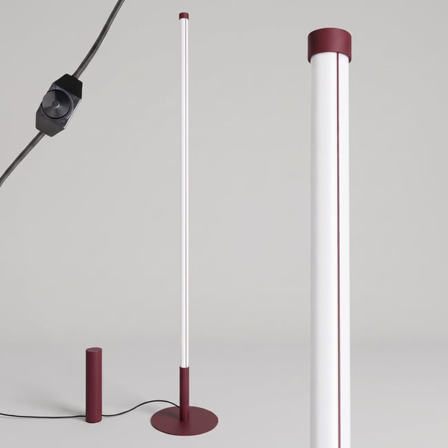 Lampadaire Bordeaux LED 1 Trang Couleur bordeaux <span itemprop=