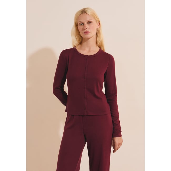 T-shirt manches longues avec boutons BAYALINE grenadine <span itemprop=