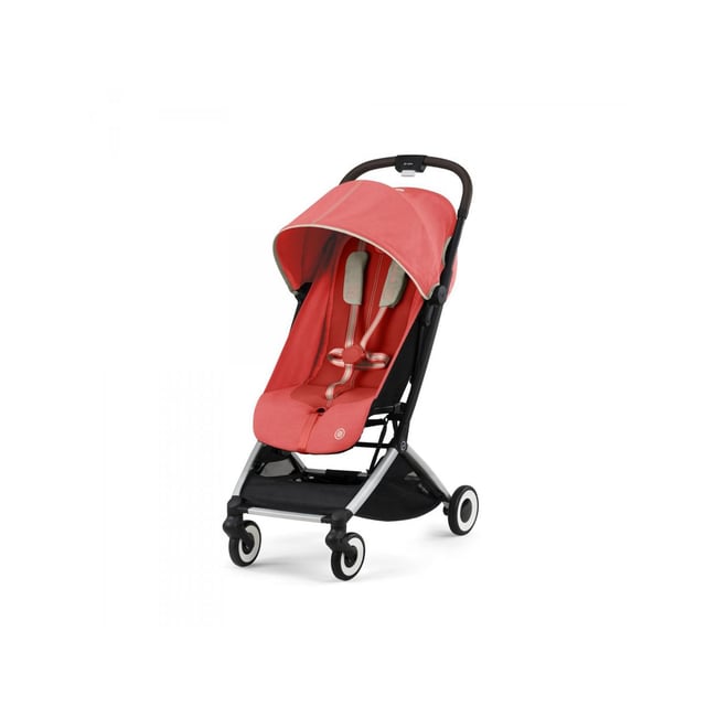 Poussette Canne Compacte 0-36 Kg - Pliable, Avec Capote Extensible, Moustiquaire, Panier, Roues EVA, Rouge