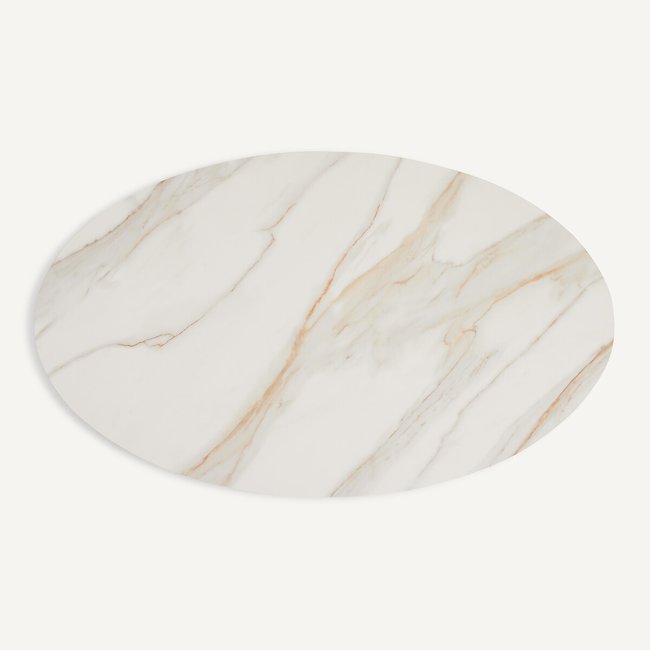 Piano per tavolo con forma ellittica in ceramica L170 cm, Elipso bianco ceramico AM.PM
