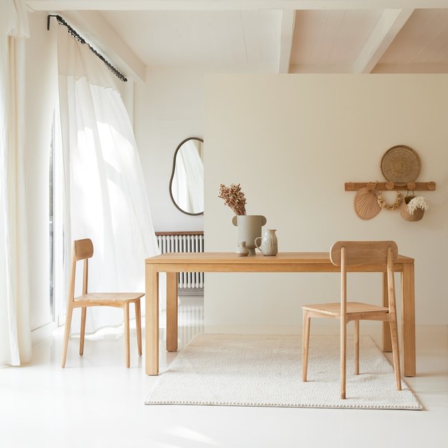 Table en teck massif 6-8 pers. EDEN Couleur naturel <span itemprop=