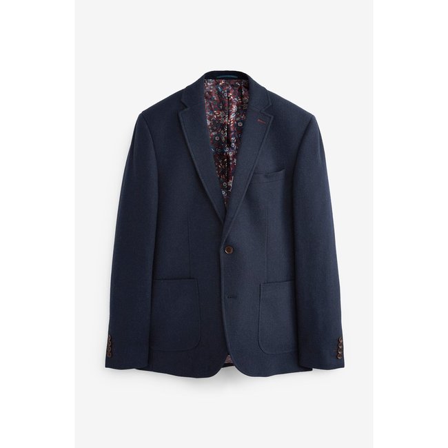 Blazer à chevrons bleu marine <span itemprop=
