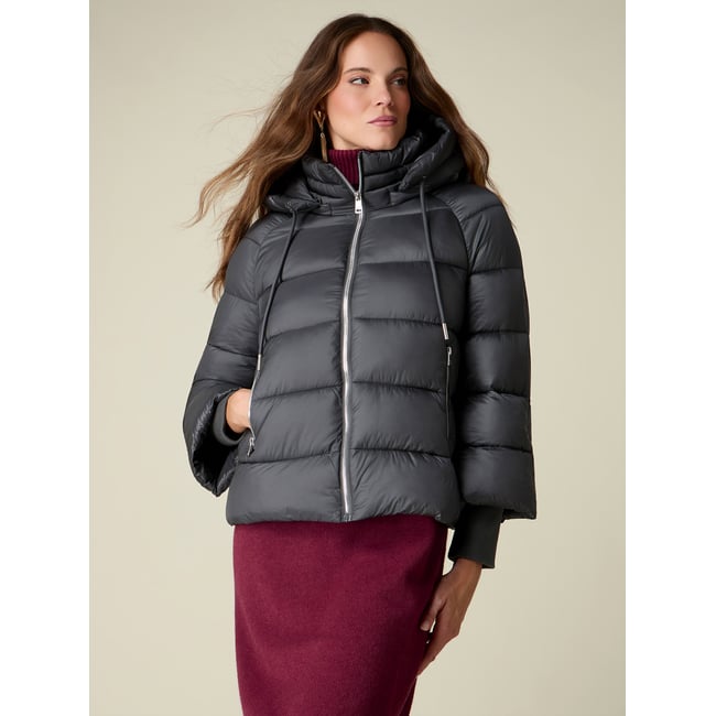 Doudoune à capuche gris <span itemprop=