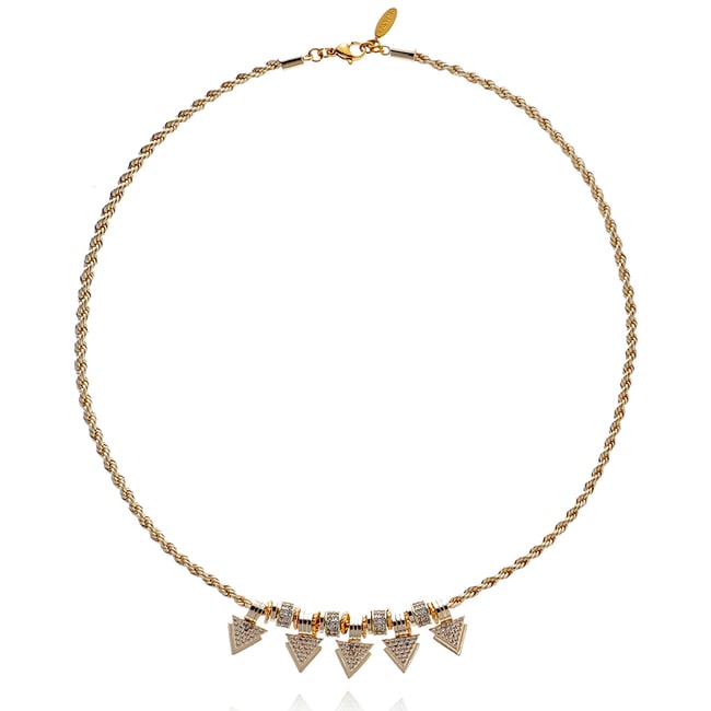 Collier de perles avec pampilles COEURFOU doré <span itemprop=