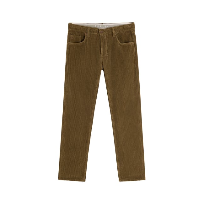 PANTALON REGULAR VELOURS OTTER marron <span itemprop=