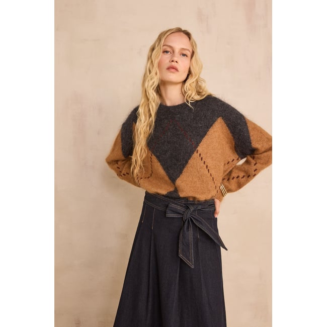 Pull en mohair mélangé ALFONZO gris souris <span itemprop=