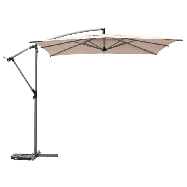 Parasol déporté carré inclinable 2,5x2,5m en aluminium rotation 360° MANOA - HESPERIDE