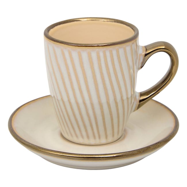 Coffret de 2 tasses avec coupelles en faïence ELLA - ATMOSPHERA